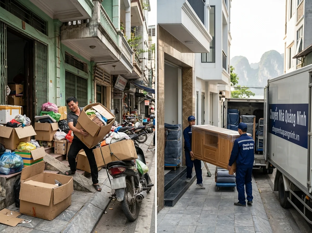 So sánh tự chuyển nhà và thuê dịch vụ trọn gói tại Hạ Long