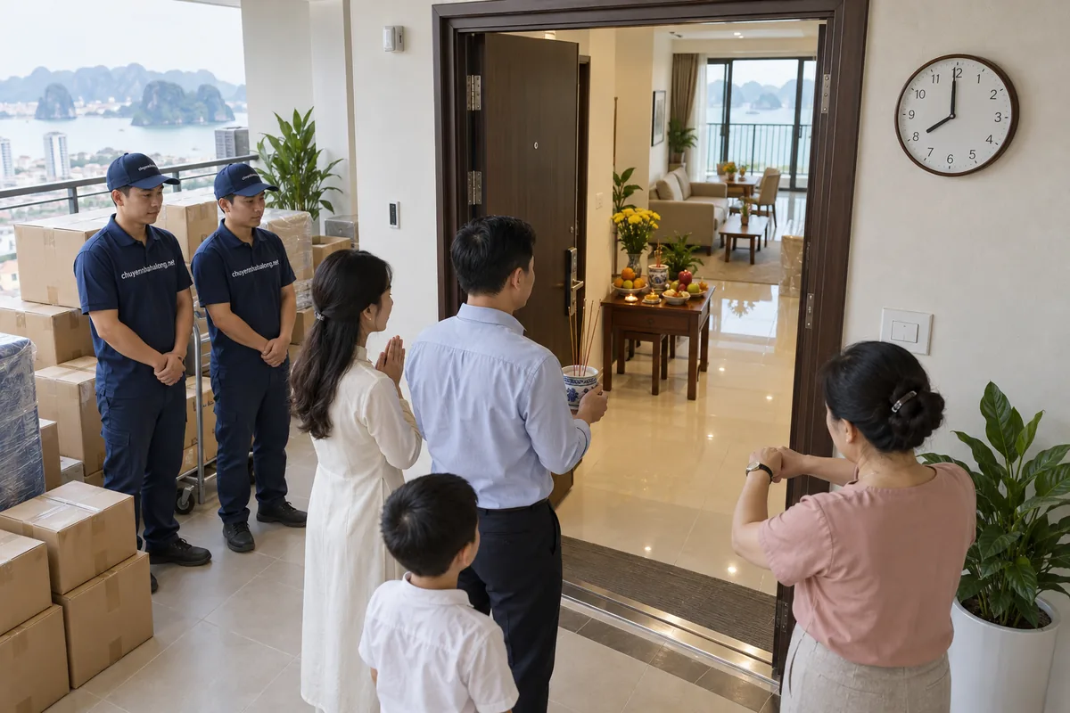 Chọn giờ bước vào nhà trong ngày đã chốt