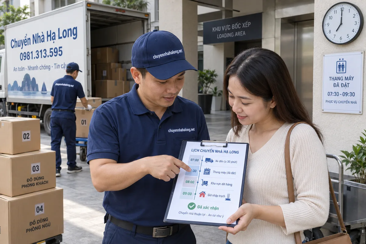 Sắp lịch chuyển đồ khớp với ngày đã chọn