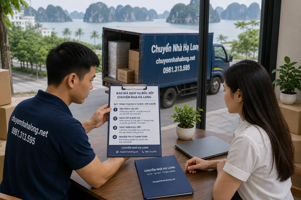 Ảnh minh họa báo giá/minh bạch chi phí cho bốc xếp hạ long quảng ninh tại Hạ Long