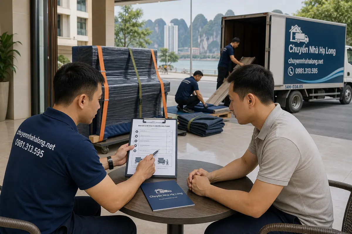 Ảnh minh họa báo giá/minh bạch chi phí cho chuyển đàn piano hạ long tại Hạ Long