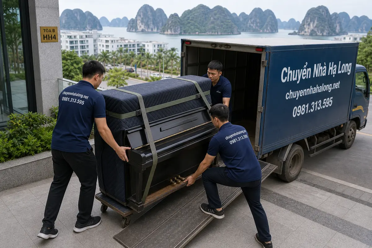 Chuyển đàn piano Hạ Long an toàn, chống sốc khi vận chuyển