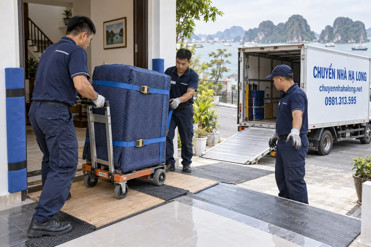 Chuyển két sắt Hạ Long an toàn bằng thiết bị chuyên dụng