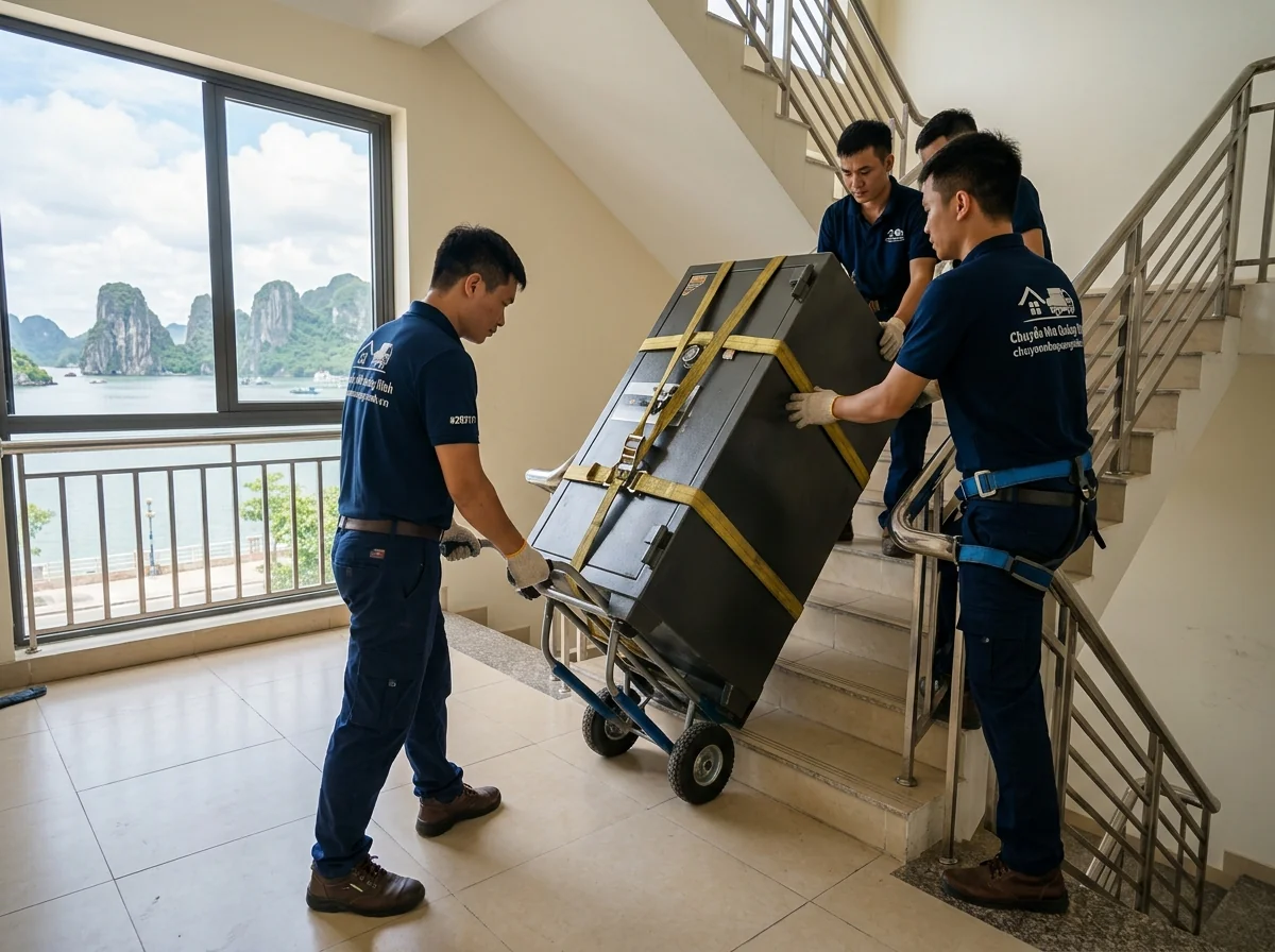 Chuyển két sắt Hạ Long an toàn bằng thiết bị chuyên dụng