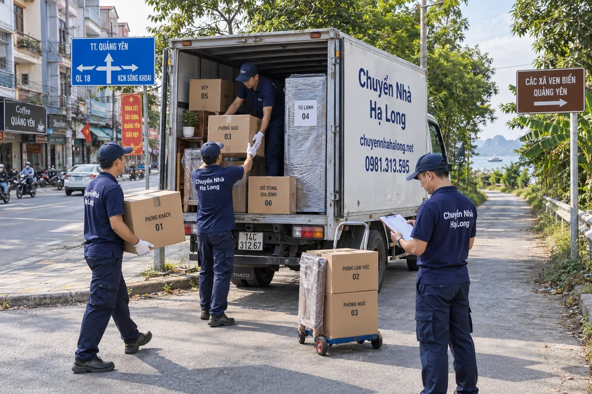 Các khu vực phục vụ tại thị xã Quảng Yên