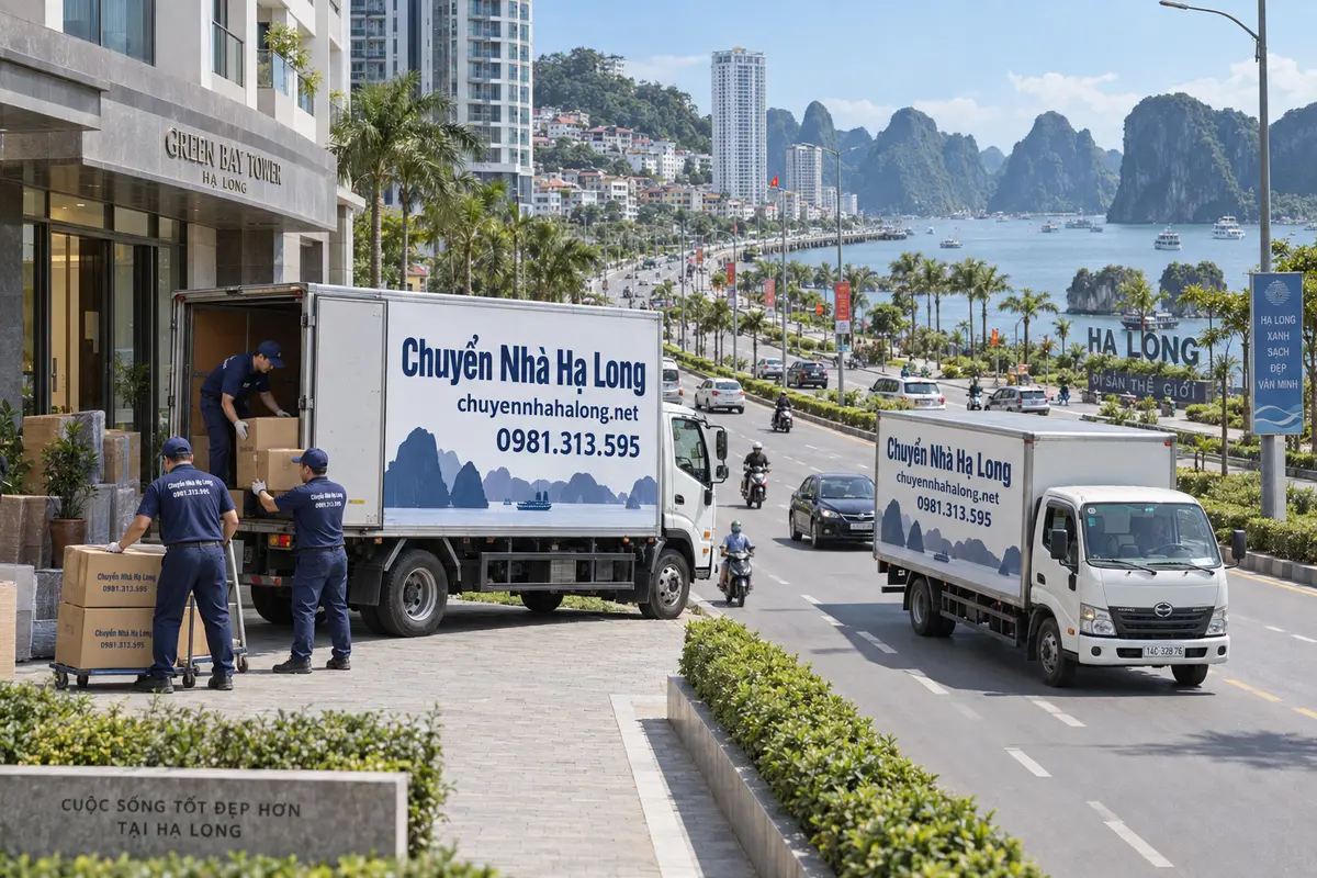 Có xe và nhân công tại các phường chính ở Hạ Long