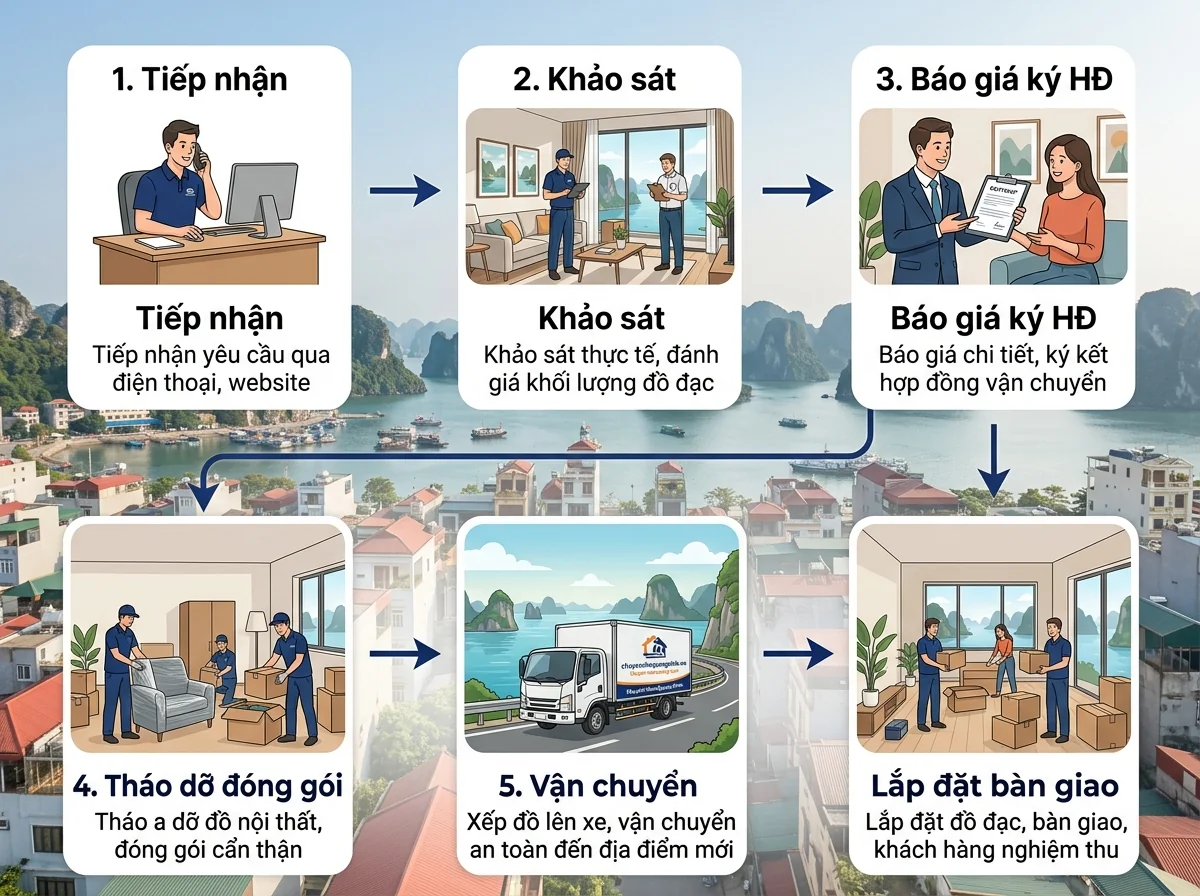 Quy trình chuyển nhà trọn gói 5 bước chi tiết