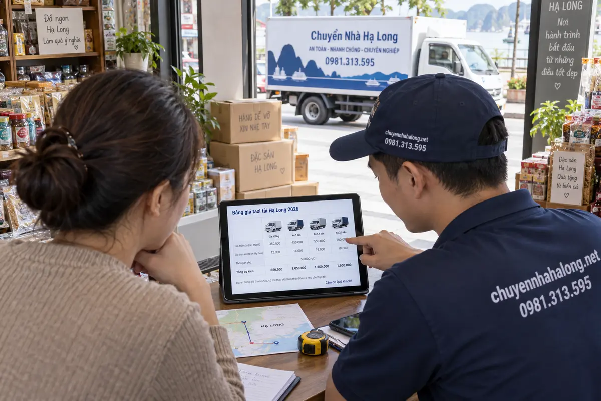 Bảng giá taxi tải Hạ Long 2026