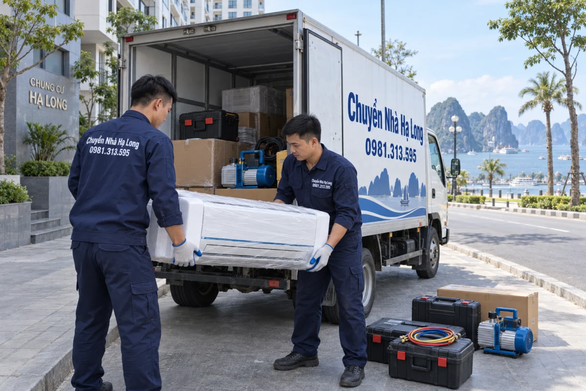 Khu vực phục vụ tháo lắp, bảo dưỡng điều hòa tại Hạ Long