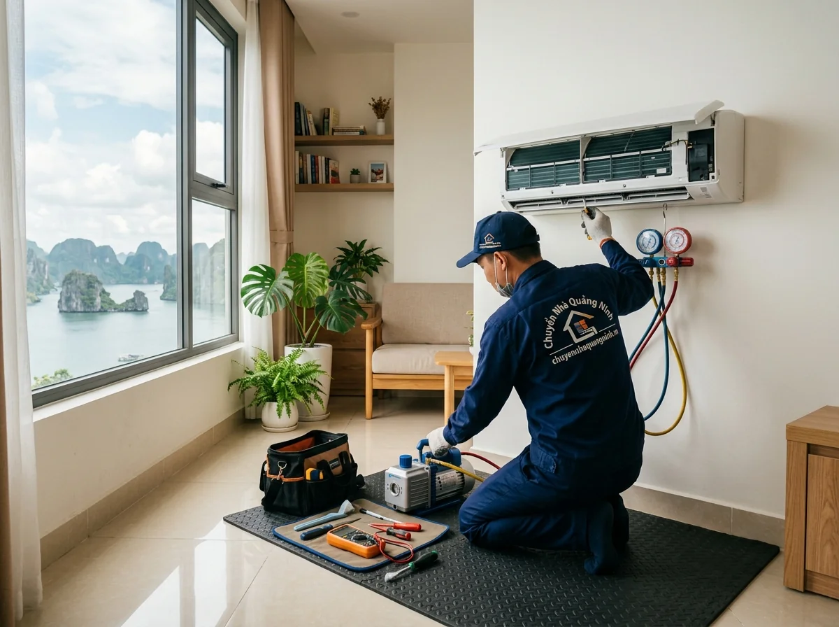 Tháo lắp điều hòa Hạ Long khi chuyển nhà, bảo dưỡng tại chỗ