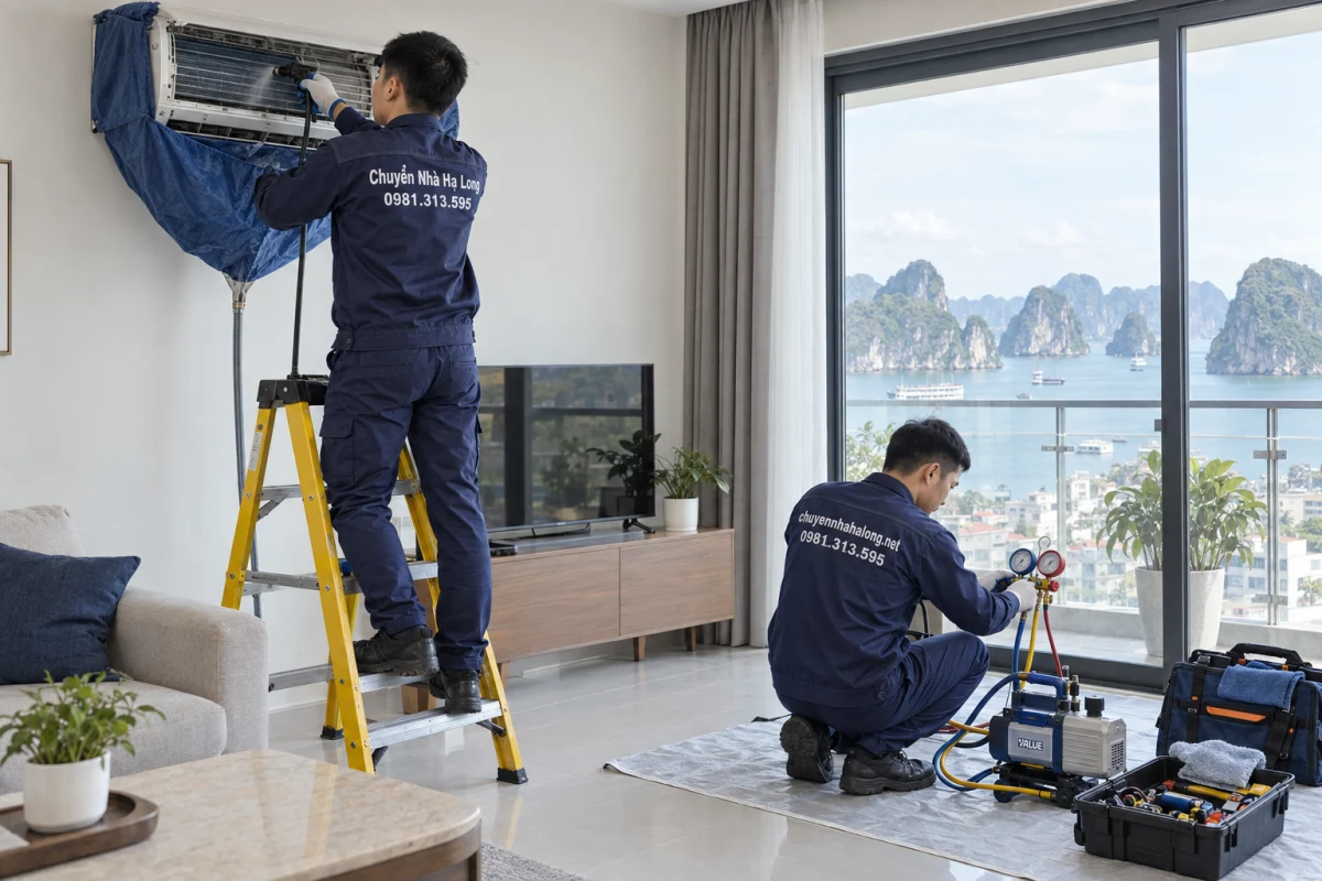 Tháo lắp điều hòa Hạ Long khi chuyển nhà, bảo dưỡng tại chỗ