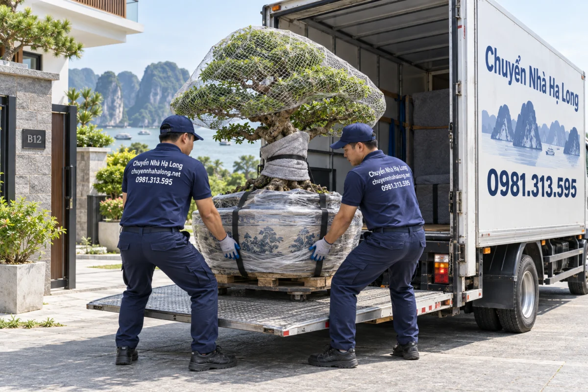 Vận chuyển cây cảnh Hạ Long bằng xe tải, xe cẩu phù hợp
