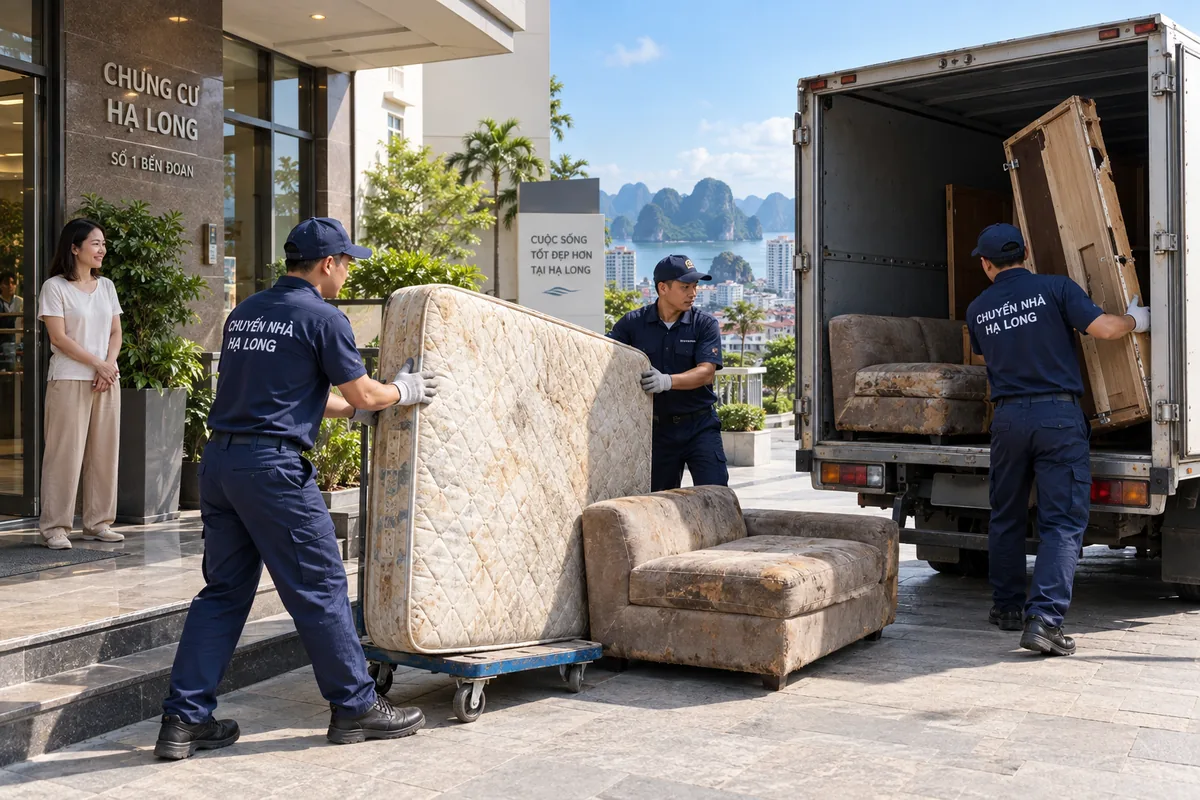 Vứt đồ cũ Hạ Long, dọn nệm cũ, sofa, tủ hỏng